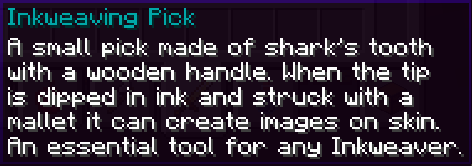 A demonstration of the above quoted text shown as hover text on an item in Minecraft