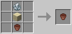 A crafting grid showing the recipe for an alchemical pot