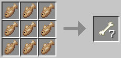 A crafting grid showing the recipe for deboning fish
