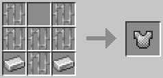 A crafting grid showing the recipe for Chain Chestplate