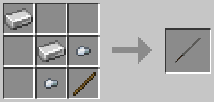 A crafting grid showing the recipe for Falchion