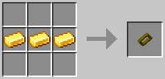 A crafting grid showing the recipe for Golden Bracelet