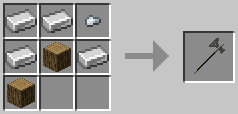 A crafting grid showing the recipe for Halberd