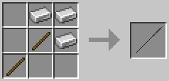 A crafting grid showing the recipe for Spear