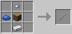A crafting grid showing the recipe for Lance