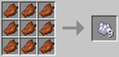 A crafting grid showing the recipe for Bonemeal