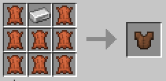 A crafting grid showing the recipe for Studded Chestpiece