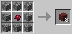 A crafting grid showing the recipe for Netherrack