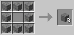 A crafting grid showing the recipe for Stone Conversion