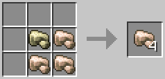 A crafting grid showing the recipe for Steel Mix